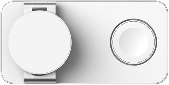 POUT Hands 7 PRO 3-in-1 Foldable Qi2 15W Wireless Charging Stand, Adjustable Angles, Compatible with MagSafe, for iPhone 17–12 Series, AirPods Pro/4/3, Apple Watch Ultra/SE/Series – Platinum White