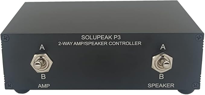 P3 2-WAY AMP Amplifier to 2 Pair of Speakers Selector Switch Switcher Splitter Combiner box 2 IN 2 OUT