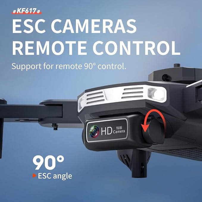 Drone with 2K Camera for Adults, Infrared Obstacle Avoidance, Optical Flow Hover, Dual Camera Switchable, Live Video Foldable FPV 2.4G Foldable Quadcopter with 2 Batteries