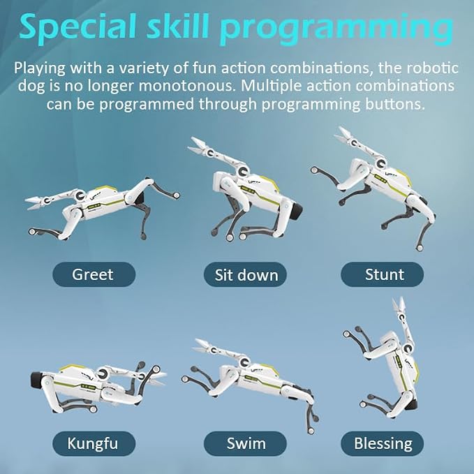 8008 Robot Dog,Smart Dog,Robotic Puppy,AI Dog,Remote Control Pick-Up,Voice Blessings,Programmable Actions,Fun Interactive Toy,Best Gift for Kids & Adults
