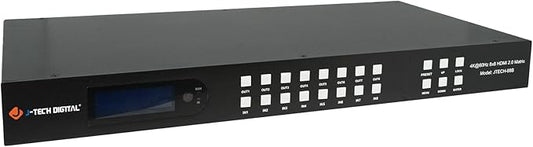 J-Tech Digital 8x8 HDMI Matrix Switch 4K 60Hz YUV 4:4:4 | Supports Analog Audio Embedding & Audio Extraction | Compatible with HDR & Dolby Vision | RS232, EDID, CEC, ARC, IR, WebGUI [JTECH-88B]