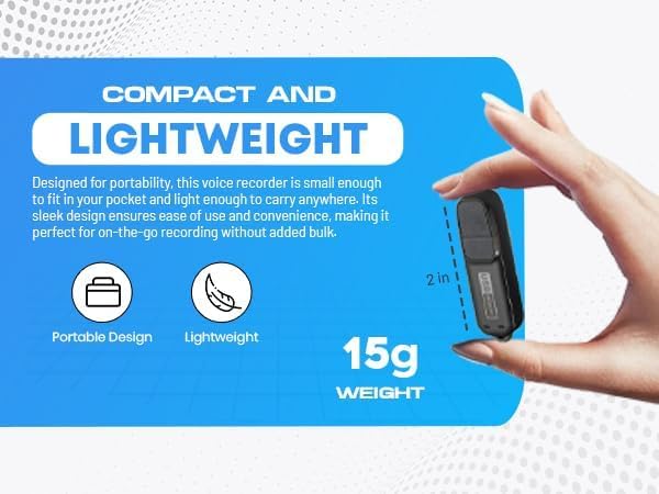 USB-C Audio Note Device for Meetings, Lectures, and Personal Notes, 288-Hour Storage, Easy Playback on PC and Mac, Compact Design with Magnetic Cap