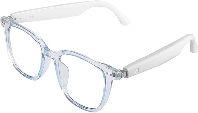Smart Glasses for Women Men, Bluetooth Audio Glasses with Color-Changing Lenses, Open Ear Sound Speakers, Magnetic Charging, Voice Assistant, Music/Calls, Blue Light Glasses for Working Travel (Blue)