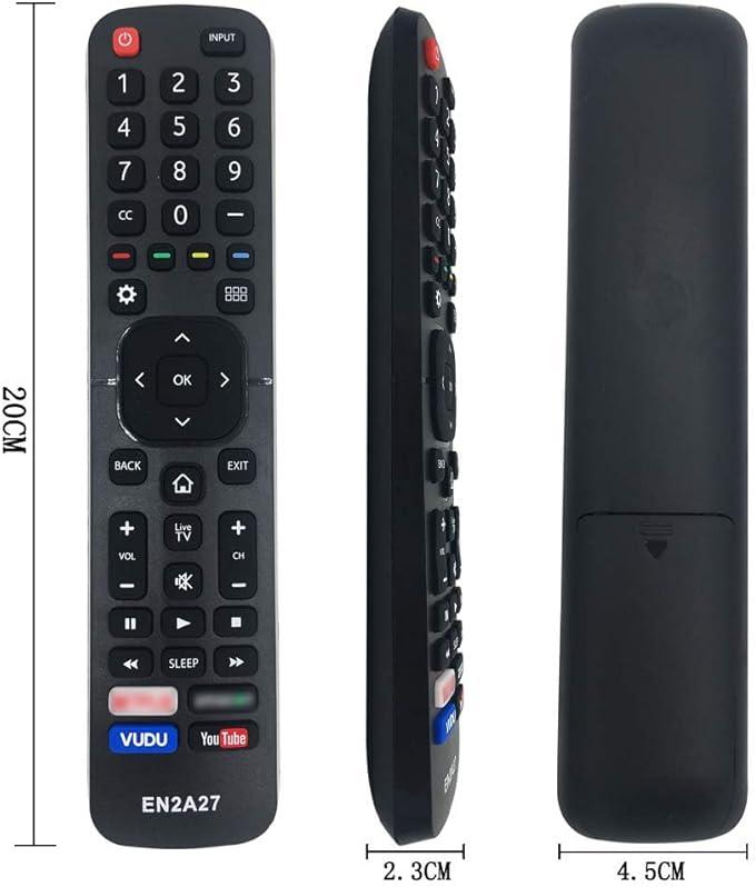 Replacement Hisense Universal TV Remote Control Fit for All Hisense 4K UHD Android Smart TV No Setting-up (EN2A27)