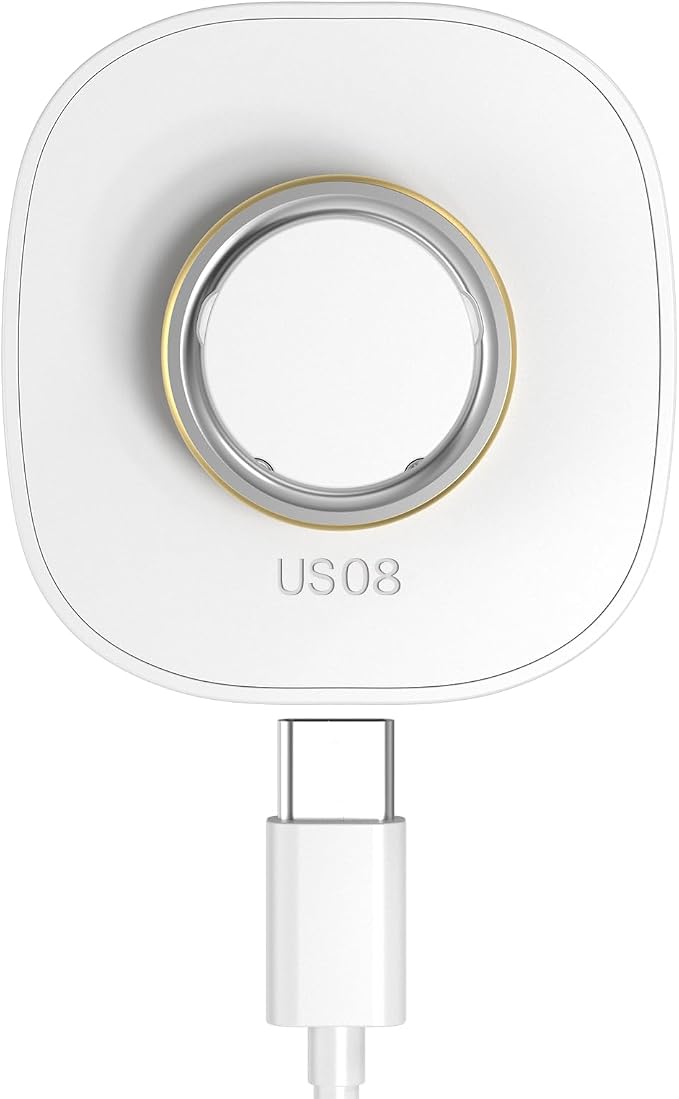4 in 1 Charger for Oura Ring Gen 4 (Oura Charger NOT Included), Fast Magnetic Wireless Charging Station for iPhone, Apple Watch, AirPods, Samsung Galaxy (White Oura Charger Size 8)