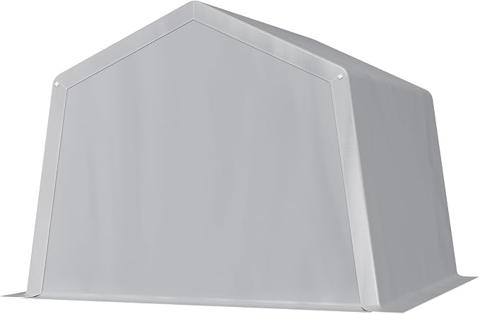 VEVOR Outdoor Storage Shed, 10 x 10 ft Portable Storage Tent with Roll-up Door & Vents, Waterproof Canopy Shed Shelter, Heavy Duty Frame, Patio Garage Carport for Motorcycle, Lawn Mower, Bike, Grey