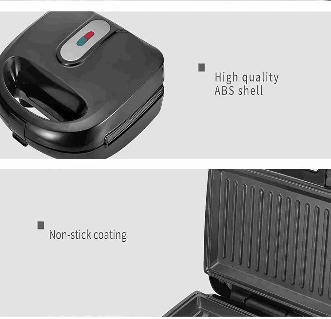 10 in 1 Panini Press Sandwich Maker 750W,Egg Sandwich Maker Panini Press with Removable Non-Stick Paltes,Cool Touch Handle,Easy to Clean,for Making Breakfast,Egg,Mini Waffle,Kitchen Appliances,Black