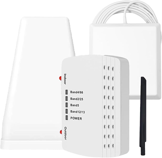 Cell Phone Booster for Home Office | 2 Inside Antennas| Boosts 5G & 4G LTE | Cell Phone Signal Booster for All U.S. Carriers| Up to 6000 Sq.Ft | FCC Approved