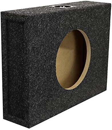 Bbox 10" Single Sealed / Shallow Mount Subwoofer Enclosure Boxes & Enclosures - Pro Audio Tune - Premium Subwoofer Box Improves Audio Quality, Sound & Bass - Nickel Finish Terminals