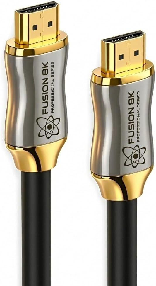 Fusion8K Certified HDMI 2.1 Cable 48Gbps 15 Feet - 10K 8K@60Hz 4K@120Hz 144Hz | eARC HDR10 Dolby Vision HDCP 2.3 | Braided Cord for PS5, Xbox Series X, Apple TV 4K, Roku, OLED TV