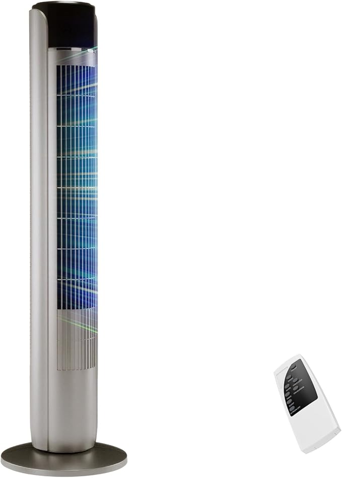 Tower Fan for Bedroom, 36 Inch Bladeless Floor Fan with Remote, 60° Oscillating Electric Standing Fan, 5 Speeds & 4 Modes, 12H Timer, 28dB Quiet, 25ft Airflow for Home, Office, Indoor Use