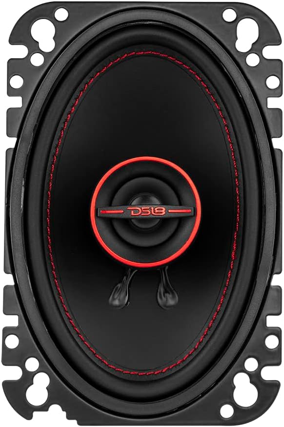 DS18 GEN-X4.6 Coaxial Speaker - 4x6, 2-Way, 135W Max, 45W RMS, Black Paper Cone, Mylar Dome Tweeter, 4 Ohms - Clarity Unparalled by Other Speakers in Their Class (2 Speakers)
