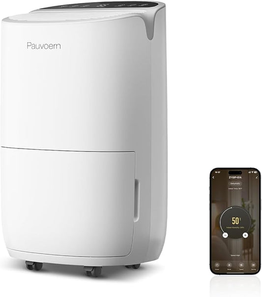 Smart Dehumidifier for Home & Basement, Up to 2000 Sq. Ft, 35 Pints (95°F, 90% RH), 37dB Ultra Quiet with Sleep Mode, App Control, Child Lock & Continuous Drain Hose Included