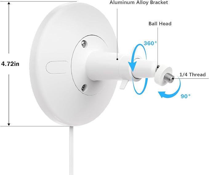 iTODOS Hardwired Kit for Ring Cams (Outdoor Cam Plus, Stick Up Cam, Spotlight Cam Pro/Plus), IP67 Waterproof Design for Outdoor or Indoor Use,White-3Pack