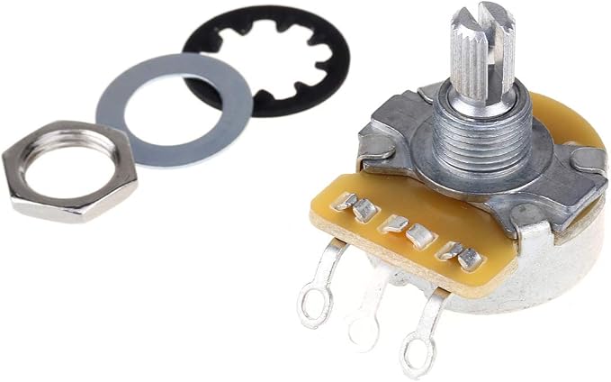 CTS 450 A500K Pots Standard Split Shaft 3/8 Inch 10% Audio Taper Potentiometers for Electric Guitar Bass (Set of 4)