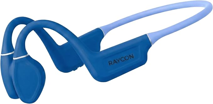 Raycon Bone Conduction Headphones Bluetooth - Open Ear Running Headphones, Sweat & Water-Resistant Earbuds with Mic for Sports & Workouts, 13hr Playtime (Blue)