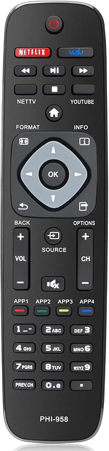 Gvirtue NH500UP/PHI-958 Replacement Remote for Philips LED TV（The Newly Upgraded Version 2.0 Intelligent Remote Control is Suitable for Philips TV）
