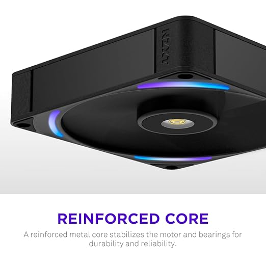 NZXT F140X Performance Fan - 140mm PWM RGB PC Case Fan - Max Airflow & Static Pressure - Low Noise - LCP Frame & Blades - Magnetic Fluid Dynamic Bearing - 30mm Thick - Black