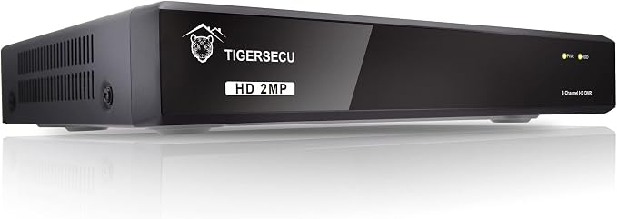 TIGERSECU Super HD 1080P 8 Channel DVR Security Recorder Without Hard Drive, Hybrid 6-in-1 CCTV DVR Recorder Compatible with 2MP and 5MP TVI, AHD, CVI, Analog, RS485 PTZ and IP Cameras
