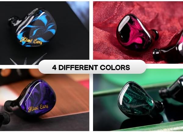 Linsoul Kiwi Ears Cadenza 10mm Beryllium Dynamic Driver IEM 3D Printed with Detachable Interchangeable Plug 0.78 2pin 3.5mm IEM Cable for Musician Audiophile (Purple)