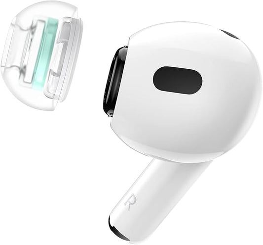 SpinFit SuperFine for AirPods Pro Gen 1 & 2 - ML - Medical Grade Silicone Patented Replacement Ear Tips and Adapters for Supreme Comfort (one Pair)(Ear Tips Installed)