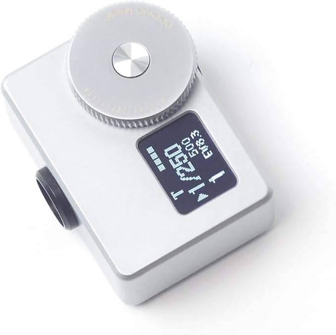 OLED Light Meter, Meter S Brass Version, New Screen Design, Real-time Metering and One-Button Metering for Vintage Cameras (Chrome)
