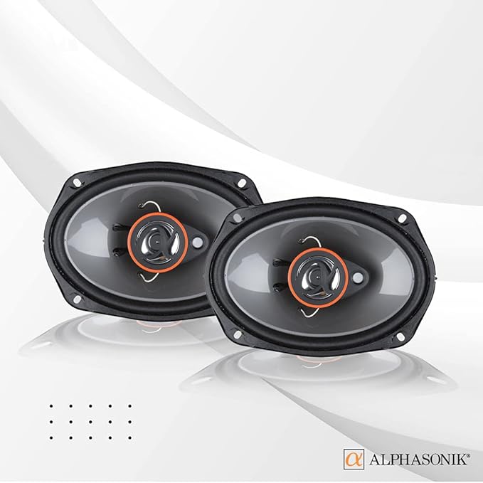 Alphasonik AS268P Loudspeakers 2 Pairs of 6X8 350W Max 3-Way Speakers 4 Ohms Premium Quality Audio Door Speakers for Car or Truck Stereo Sound System
