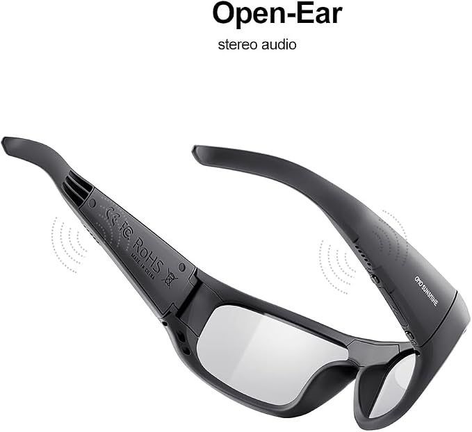 OhO sunshine Bluetooth Audio Sunglasses, Lightweight Open Ear Sport Glasses, 10H Playtime,Water Resistant with Voice Control