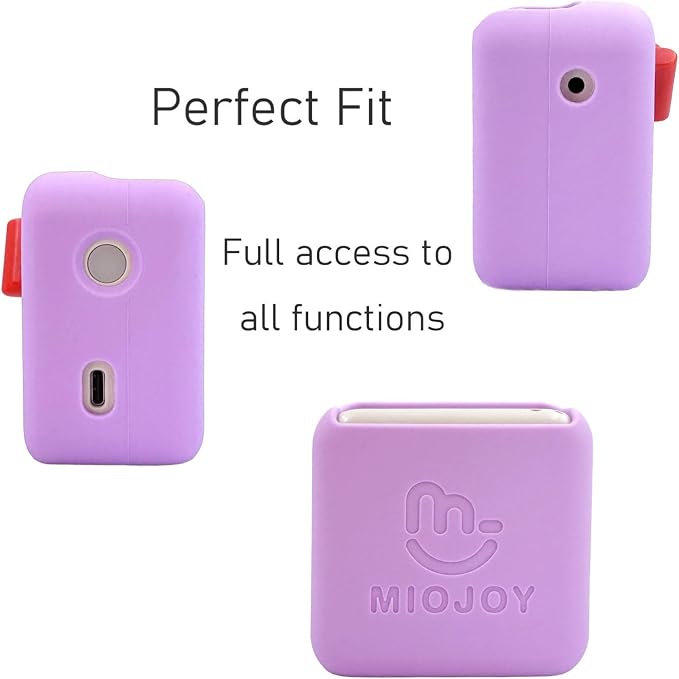 Silicone Cover and Travel Case Compatible with Yoto Mini with Headphones, Hard Carrying Case with Shoulder Strap and Adventure Jacket Accessories Set for Yoto Mini, Lavender