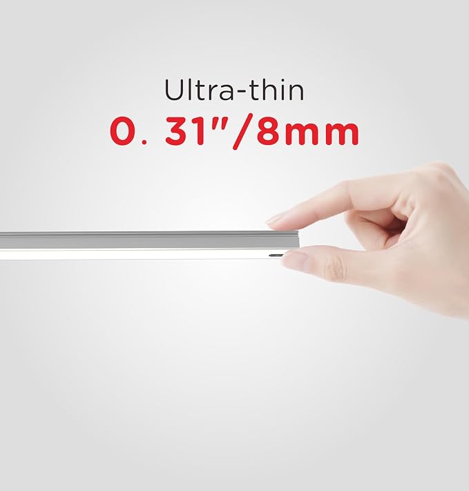 Leetdud Hand Wave Under Cabinet LED Lighting Plug in, 10 Inch 3 Pcs Dimmable Linkable Ultra Thin Aluminum Alloy Housing, 4000K Natural White Motion Sensor Counter Lights for Kitchen, Shelf, Cupboard