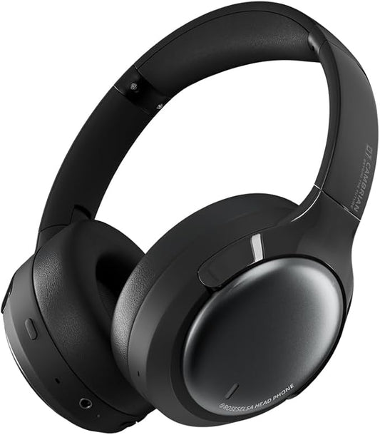ROSESELSA Cambrian Over Ear Wireless Headsets Active Noise Cancellation Detachable Cable Ultra Low Latency 100H Battery Life OOTD (Black)