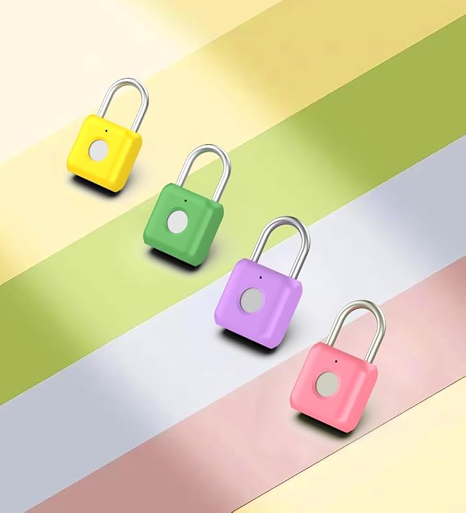 Fingerprint Padlock eLinkSmart Gym Locker Lock with Phone App iOS Watch Metal Keyless Combination Locks for Backpack Suitcase Luggage School Sports Locker Toolbox Hasp Storage Green