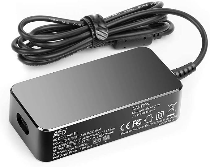 KFD AC Adapter 13.05V 3.85A 50W Charger Replacement for DJI Spark Drone Battery and Controller Power Supply Cord with 5V 2A USB Port