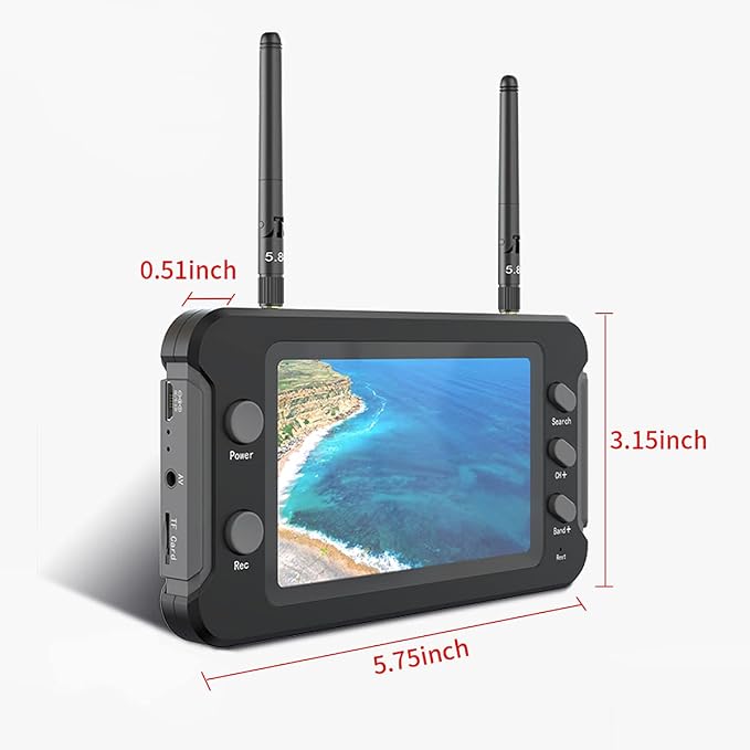 SoloGood 4.3" FPV Monitor with DVR 40CH 800 x 480 IPS Display Receiver 5.8Ghz for RC Multicopter FPV Drone Parts...