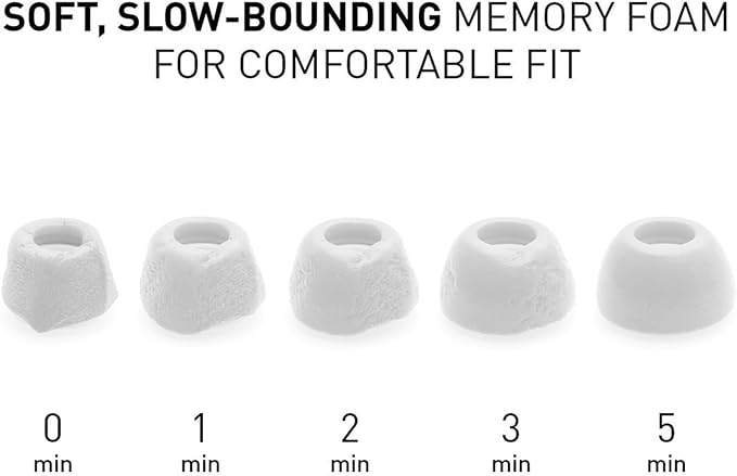 ADV. Eartune Fidelity UF-A3 | Replacement Memory-Foam Tips for AirPods Pro 3 | Secure Fit, All-Day Comfort, Superior Noise Isolation, Rich Bass, Built-in Wax Guard | Grey [Small] [3-Pairs]