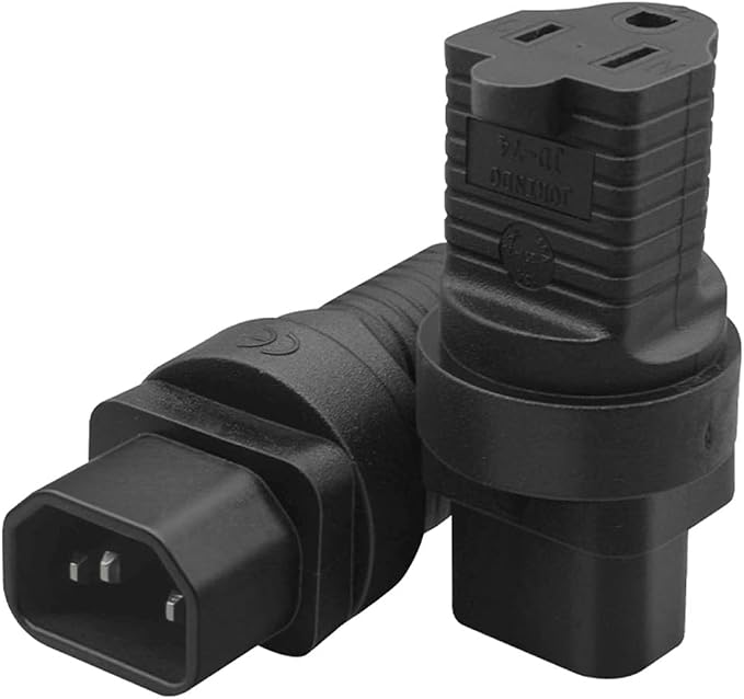 (10Packs C14 to NEMA 5-15R AC Power Adapter,PDU Cabinet/UPS Server Plug 3 pin C14 Male to American Standard Female 3 Hole Power Adapter Socket