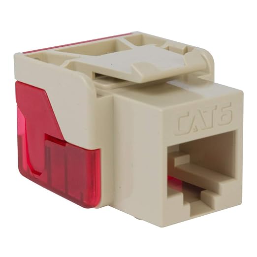 ICC CAT6 Keystone Jack with Inline IDC No Pair Split Wiring (Easier Termination) UL Listed PoE++ TAA Compliant for Wall Plate or Patch Panel, Works with JackEasy Termination Tool, Ivory