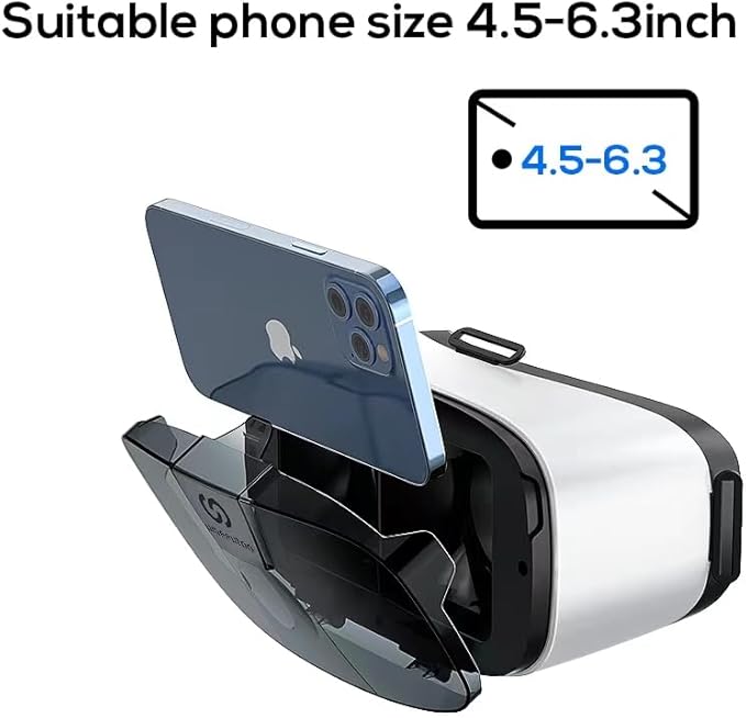 2025 New VR Headset for iPhone & Android Phone, Virtual Reality Goggles for VR Game Video Movies, Education,Kids, Compatible with Phones 4.5"-6.3"