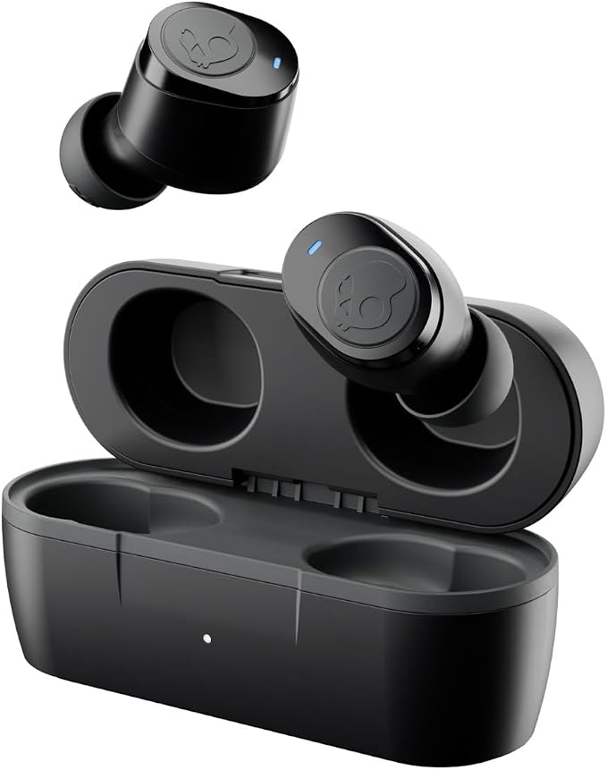 Skullcandy Jib True 2 Wireless Earbuds,Bluetooth Headphones,Up to 33 Hours Battery with Charging Case,Noise Isolating Fit,Sweat and Water Resistant,Microphone for iPhone Android-True Black,(Pack of 2)