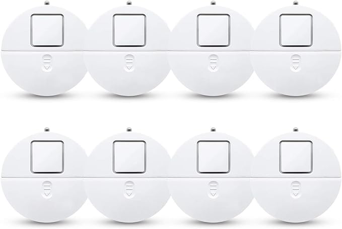 EVA LOGIK Modern Ultra-Thin Window Alarm with Loud 120dB Sound and Vibration Sensors Compatible with Virtually Any Window, Glass Break Alarm Perfect for Home, Office, Dorm Room- 8 Pack