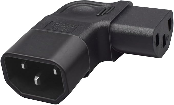 (10Packs) IEC320 C14 to C13 Right Angle Power Adapter,C14 to C13 90 Degree Left Turn Power Extension Adapter,PDU Plug/Socket 90 Degree Wall-Mounted LCD TV