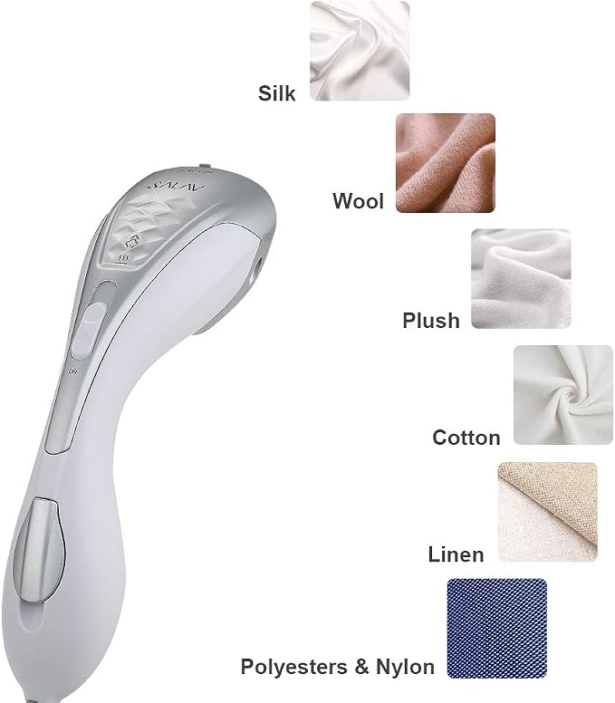 SALAV Steamer for clothes Handheld Iron 2 in 1, 2 Steam Settings, for Both Vertical and Horizontal Garment Handling, Ceramic Coated Metal Steam Panel, 150 ml Big Water Tank, 1150 Watt Silver
