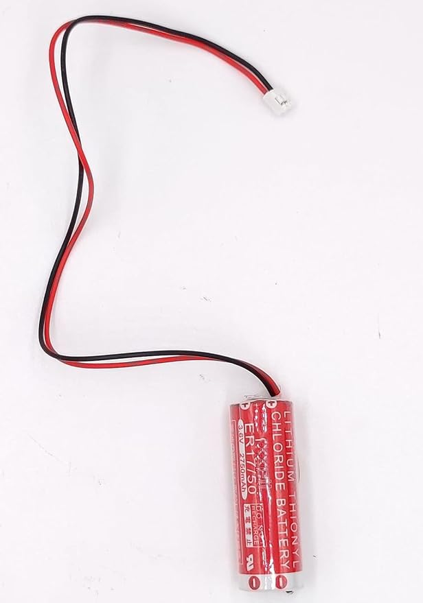 2-Pack ER17/50 ER17500V 3.6V 2750mAh AA PLC Battery with Plug for Yamaha Robot RCX340 Lithium Battery KAS-M53G0-11 KCA-M53G0-10