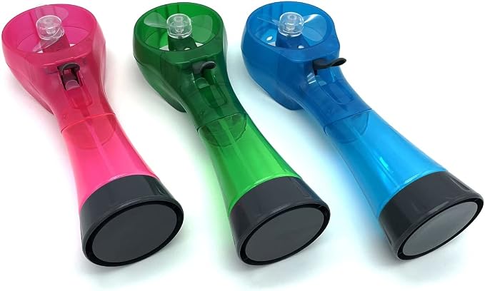 BJPEY Water Misting Fans Portable Personal Handheld Spray Fan Cooling Outdoor Cooler, Pack of 3 (Blue/Green/Pink)