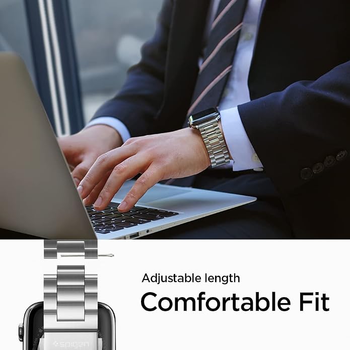 Spigen for Apple Watch Band, Modern Fit Compatile with Ultra 3/2/1 49mm, Series 11/10 46mm, 9/8/7 45mm, SE3/SE2/SE/6/5/4 44mm, 3/2/1 42mm Premium Business Wristband Strap