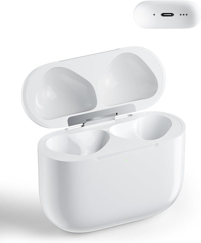 Charging Case Replacement Compatible with AirPods 4th Gen, USB-C Wireless Charger Case with Bluetooth Pairing Sync Button, 450 mAh Battery