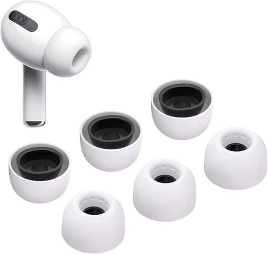 [3 Pairs-M] TRI Replacement Ear Tips for AirPods Pro & AirPods Pro 2nd Generation Supports ANC/Transparency Mode, M Sizes Silicone Ear Tips with Brief Box and Fit in Charging Case