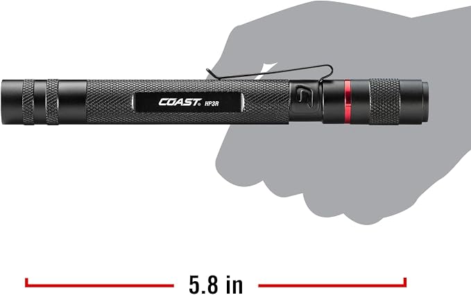 Coast HP3R 500 Lumen Rechargeable LED Penlight with Twist Focus, Blue