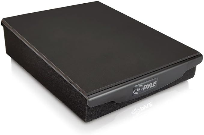 Pyle Speaker Isolation Pads - 7.5 x 9.1 x 2.3 inches - Acoustic Noise Isolation Platform - Foam Riser Recoil Stabilizer with Rubber Base for Studio Monitor, Subwoofer, Loudspeaker - PSIO4