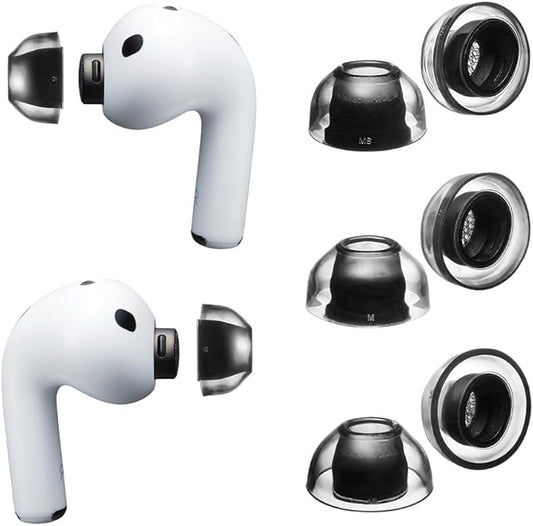 XELASTEC 2 AirPods Pro 3 Ear Tips Replacement – Body-Heat Adaptive Material, Seamless Seal, 12-Hole Micro Filter, Secure Fit Anti-Slip Earbud Tips, AirPod Pro Replacement Tips (MS/M/ML)